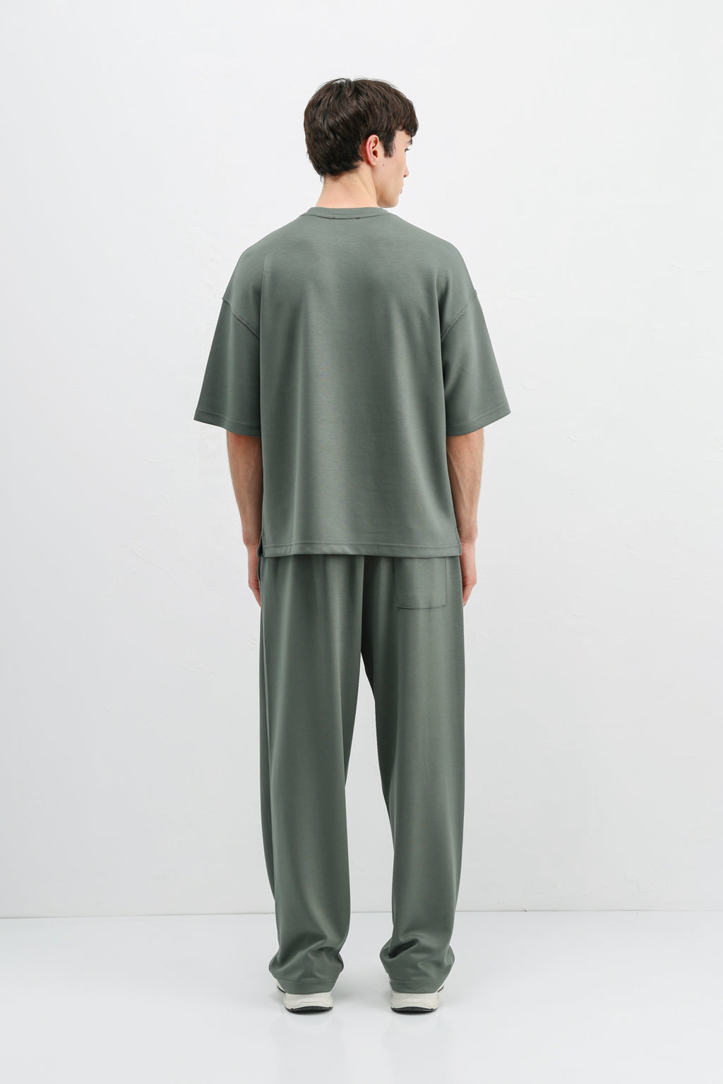 Modal Karışımlı Oversize Tişört Haki