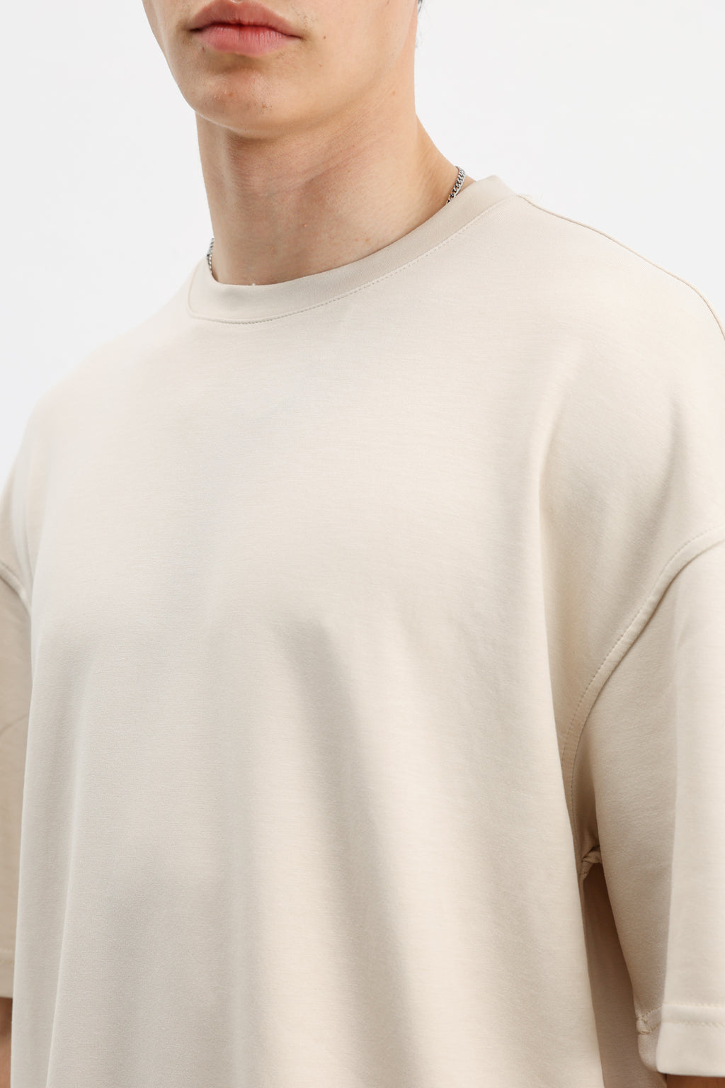 Modal Karışımlı Oversize Tişört Taş