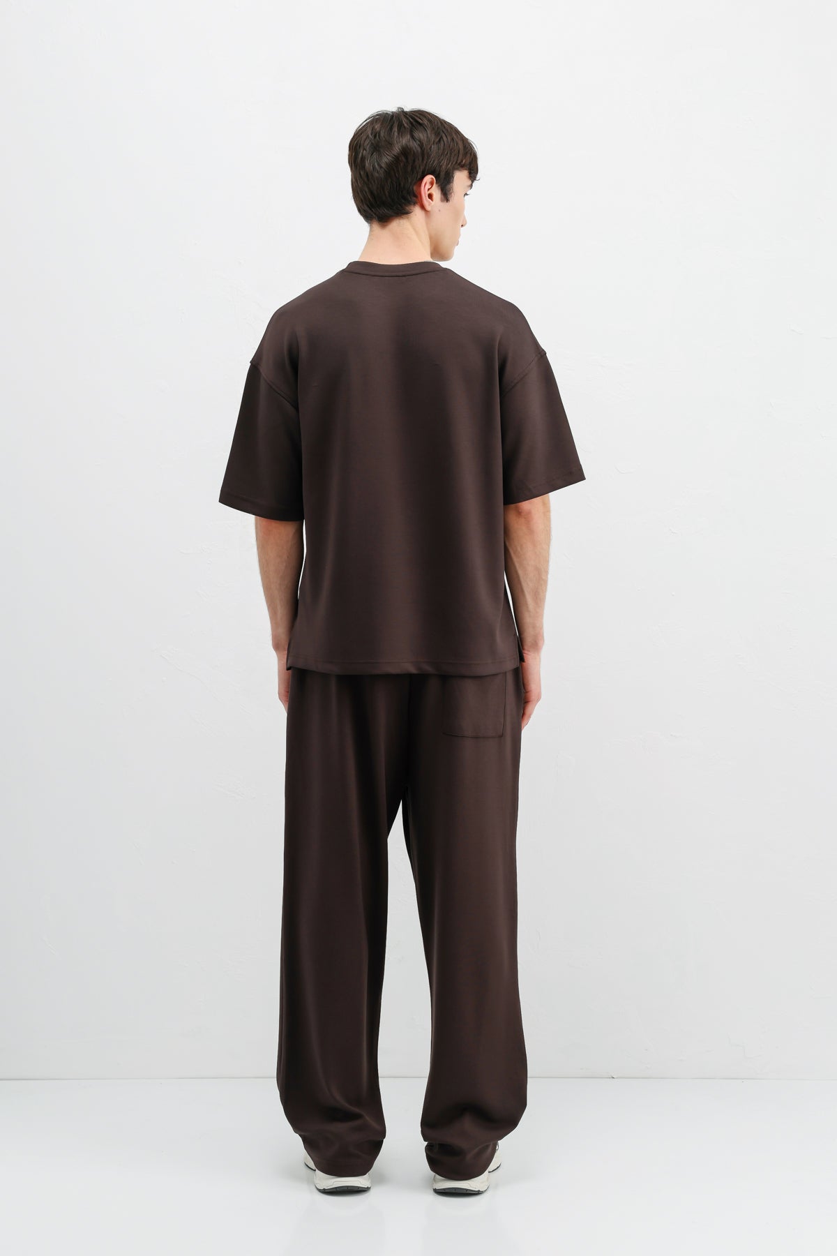 Modal Karışımlı Oversize Tişört Kahve