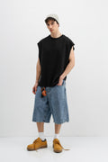 Oversize Kolsuz Basic Tişört Siyah