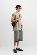 Oversize Kolsuz Basic Tişört Vizon