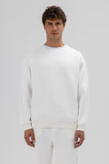 Basic Bisiklet Yaka Oversize Sweatshirt Ekru
