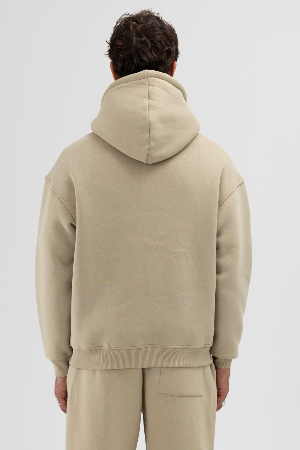 Basic Oversize Kapüşonlu Sweatshirt Haki