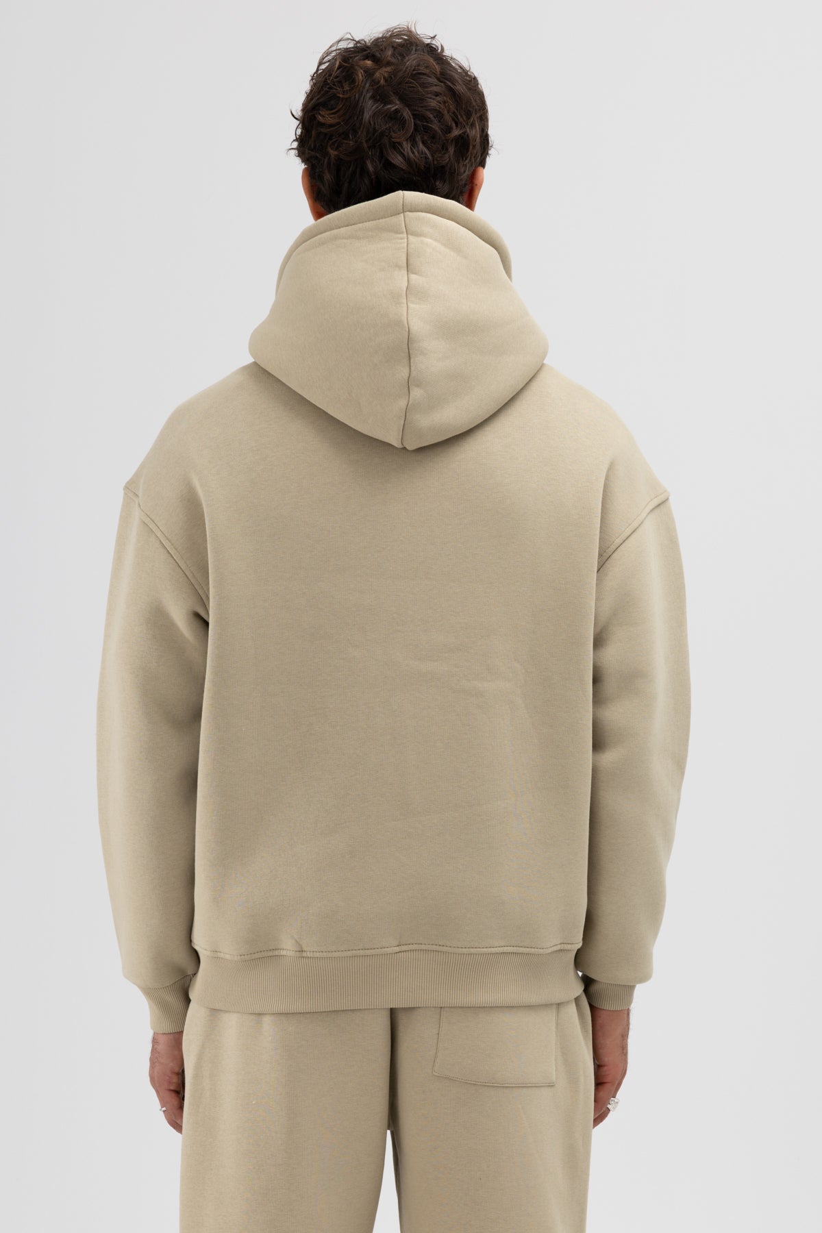 Basic Oversize Kapüşonlu Sweatshirt Haki