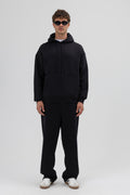 Basic Oversize Kapüşonlu Sweatshirt Siyah