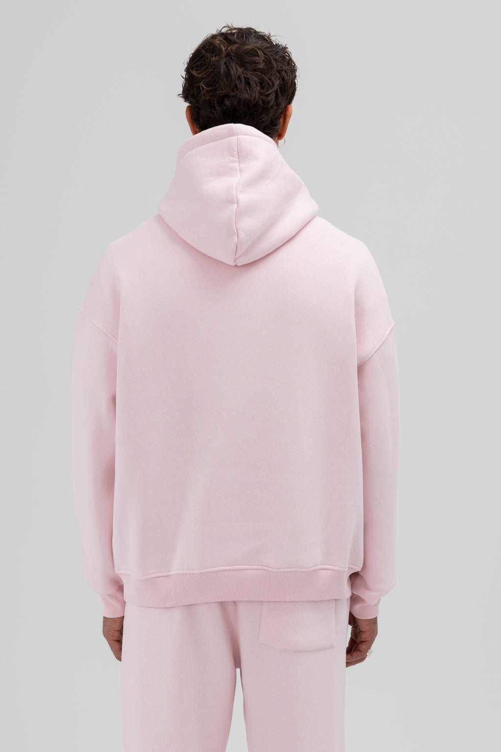 Basic Oversize Kapüşonlu Sweatshirt Pembe