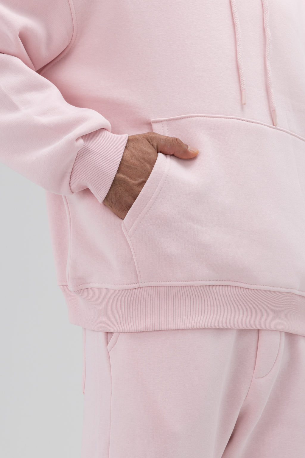 Basic Oversize Kapüşonlu Sweatshirt Pembe