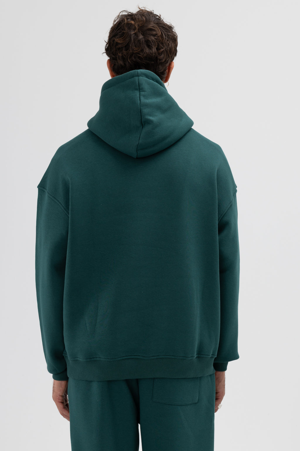 Basic Oversize Kapüşonlu Sweatshirt Nefti