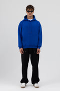 Basic Oversize Kapüşonlu Sweatshirt Saks