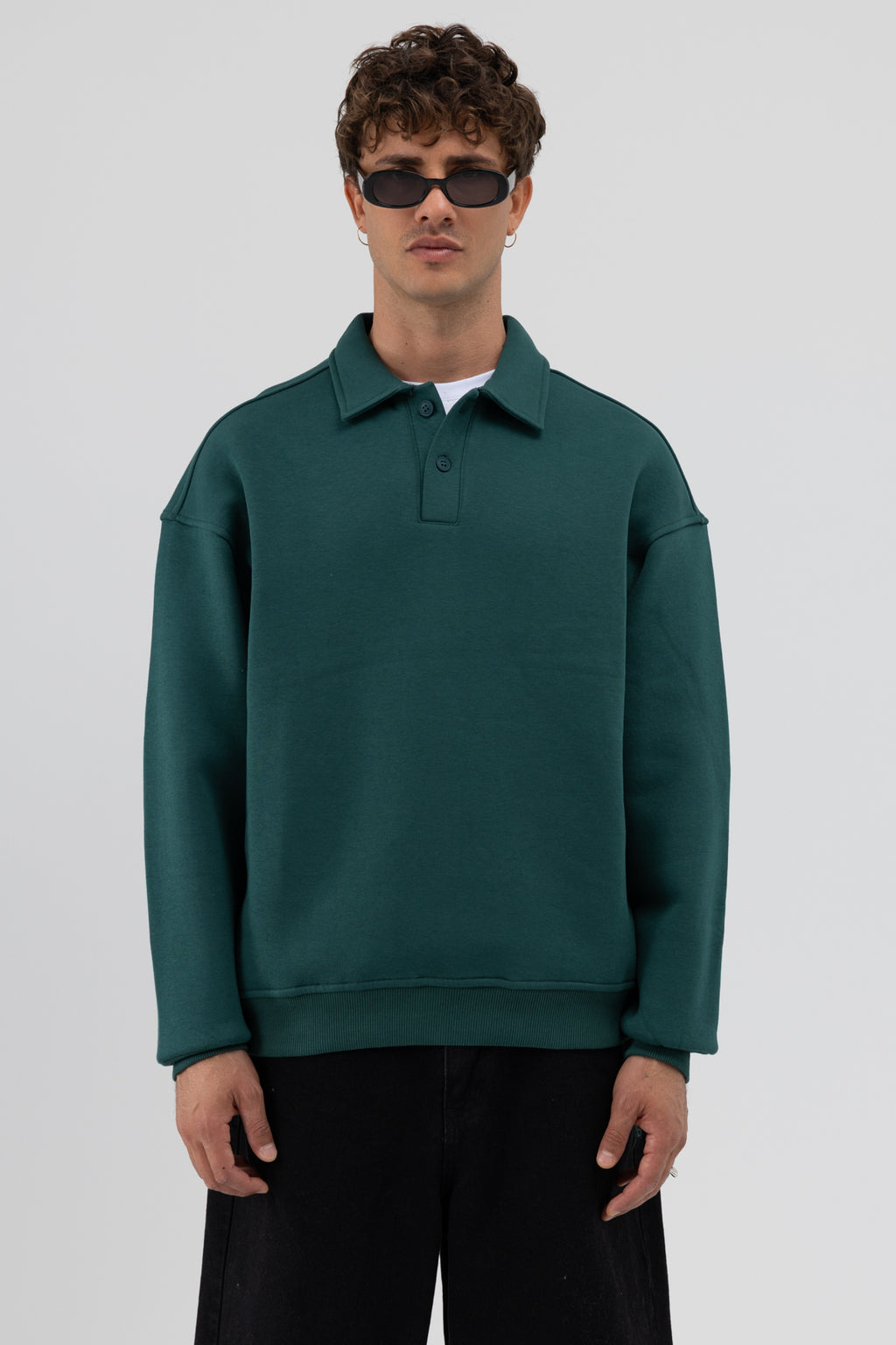 Basic Polo Yaka Sweatshirt Nefti