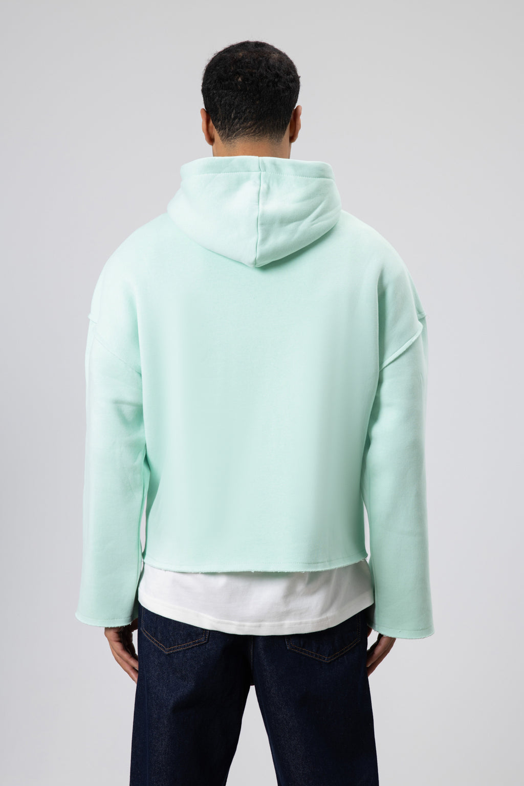 Basic Oversize Dikişsiz Kapüşonlu Sweatshirt Mint