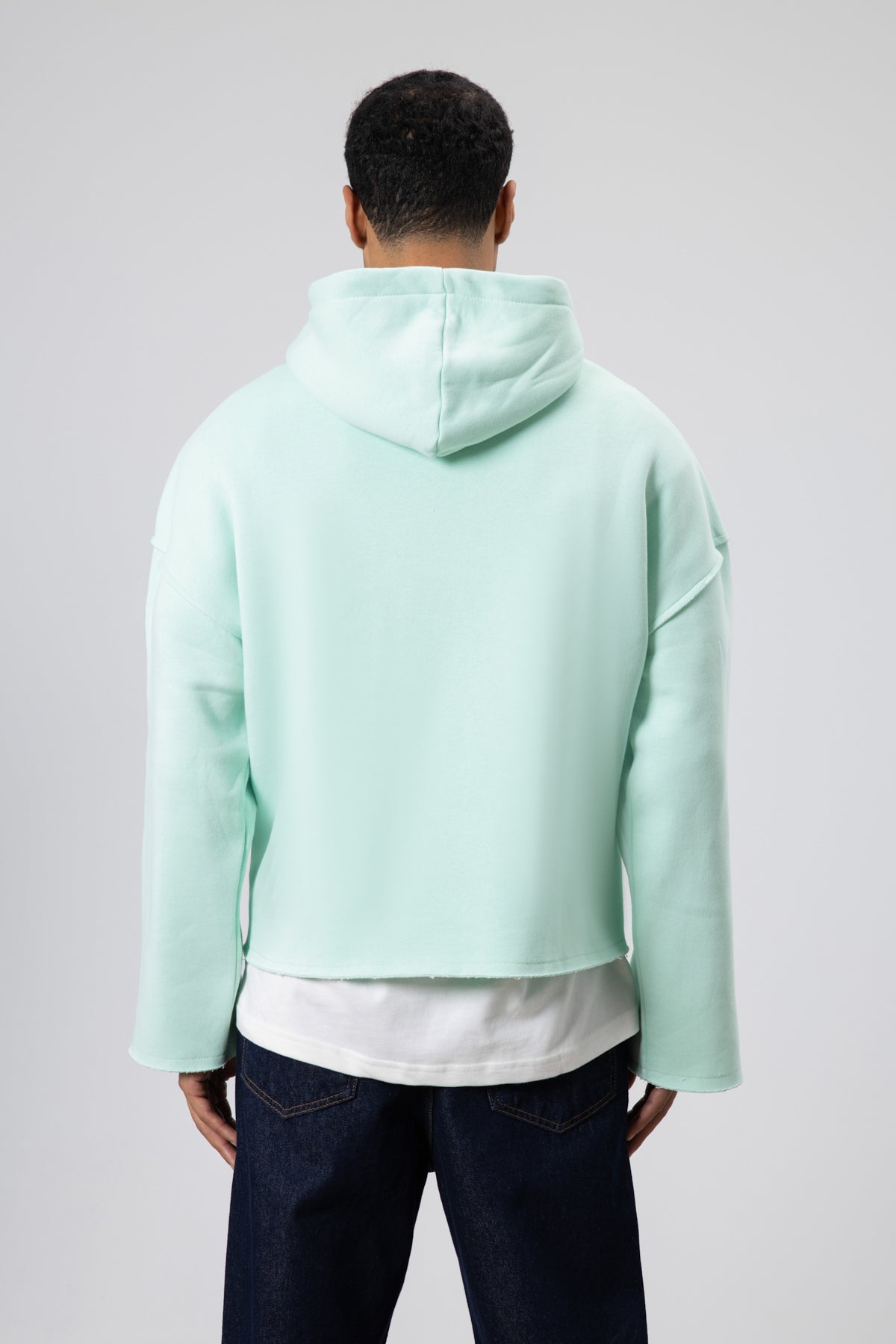 Basic Oversize Dikişsiz Kapüşonlu Sweatshirt Mint
