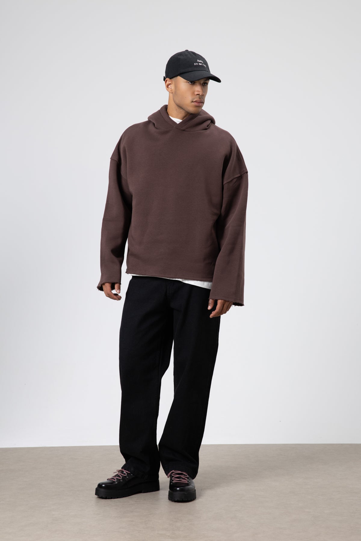 Basic Oversize Dikişsiz Kapüşonlu Sweatshirt Kahve