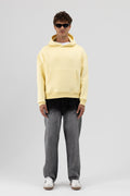 Basic Kapüşonlu Boxy Fit Sweatshirt Sarı
