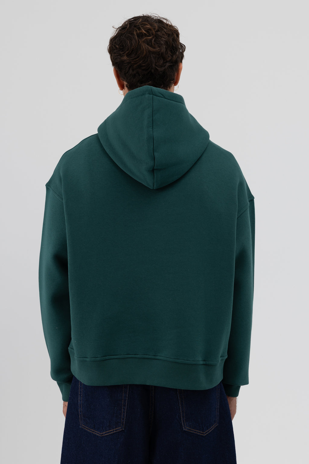 Basic Kapüşonlu Boxy Fit Sweatshirt Nefti