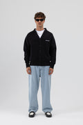 Oversize Düğmeli Sweatshirt Siyah
