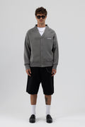 Oversize Düğmeli Sweatshirt Füme