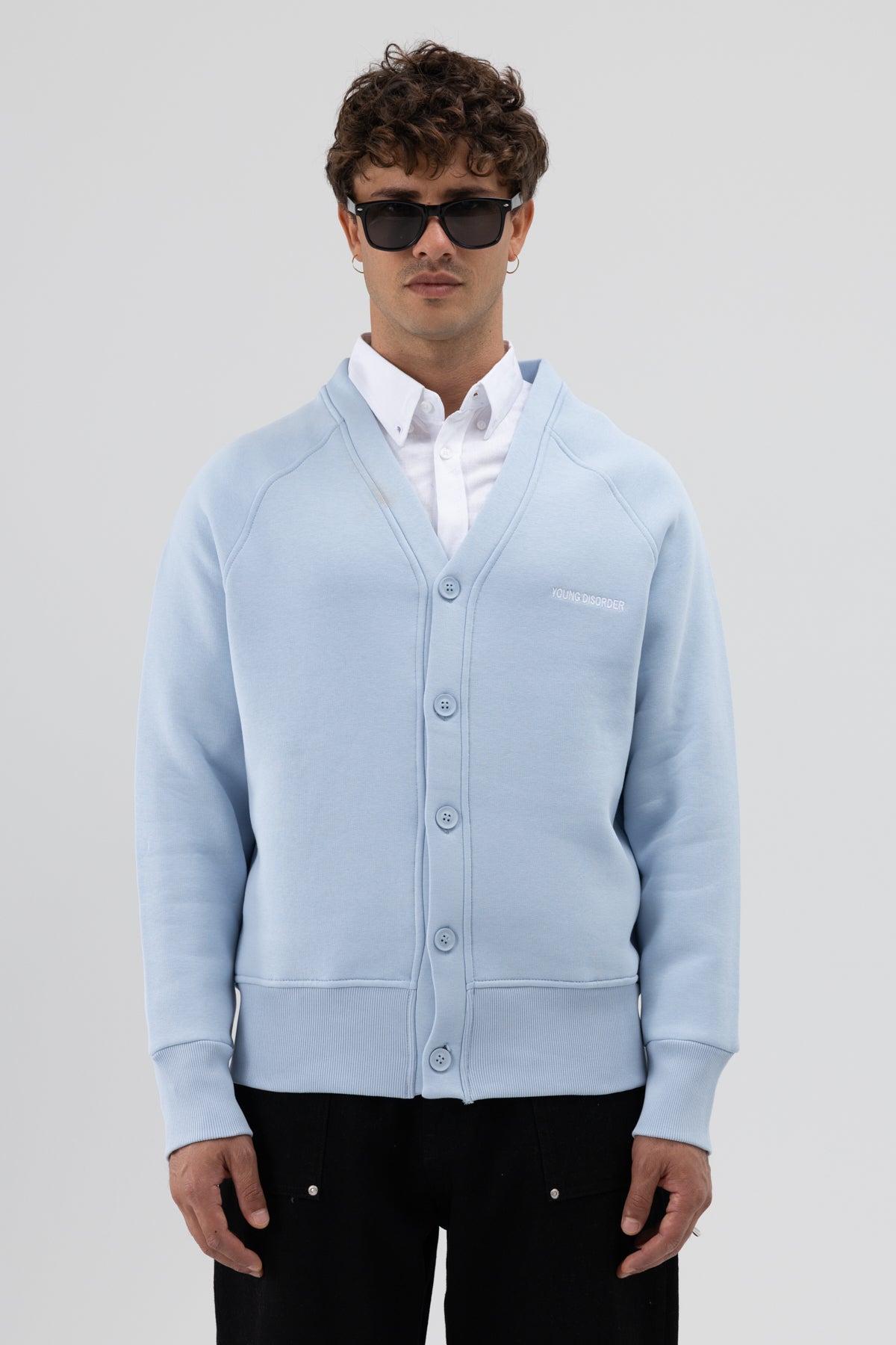 Oversize Düğmeli Sweatshirt Bebe Mavi