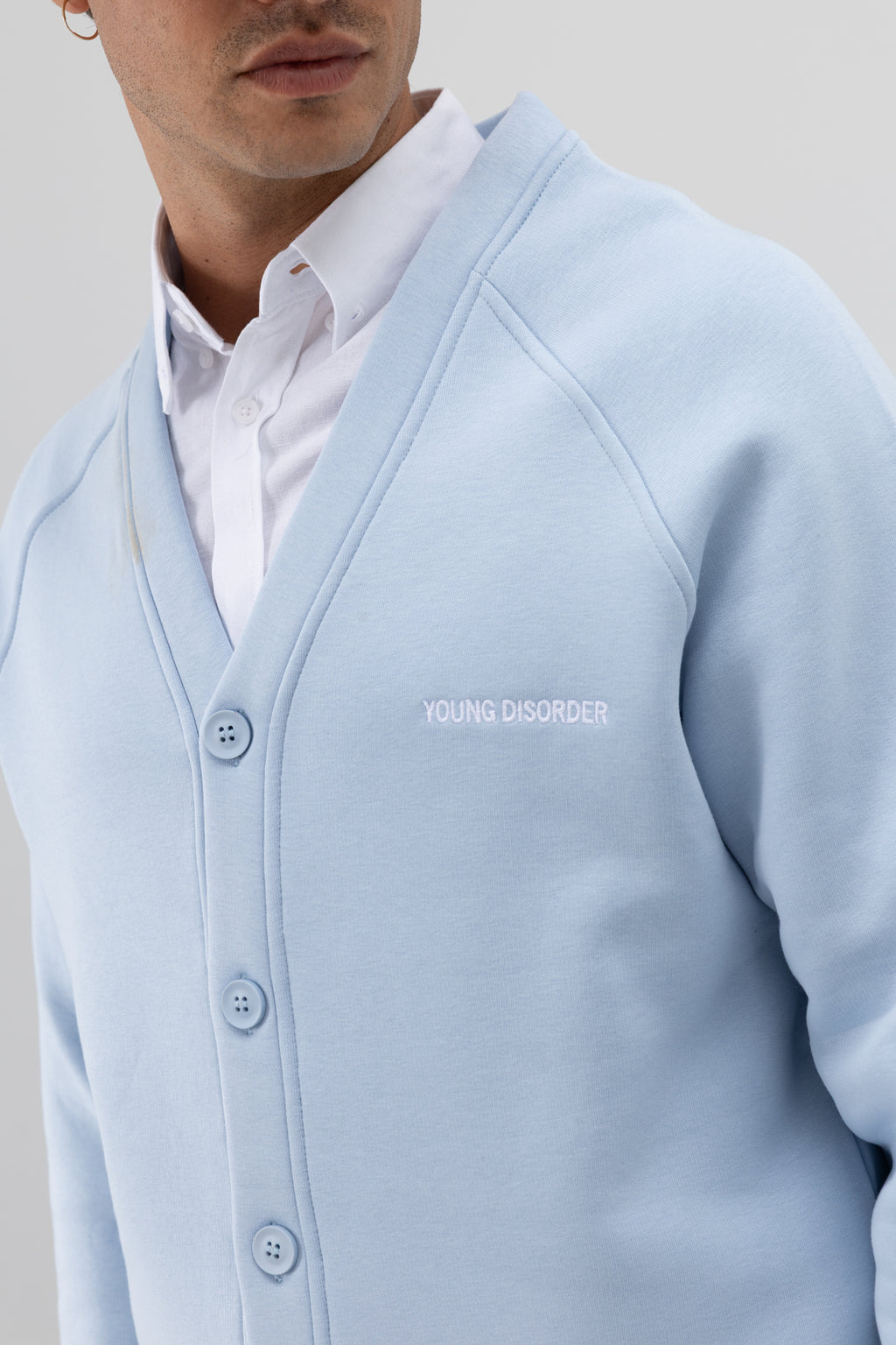 Oversize Düğmeli Sweatshirt Bebe Mavi