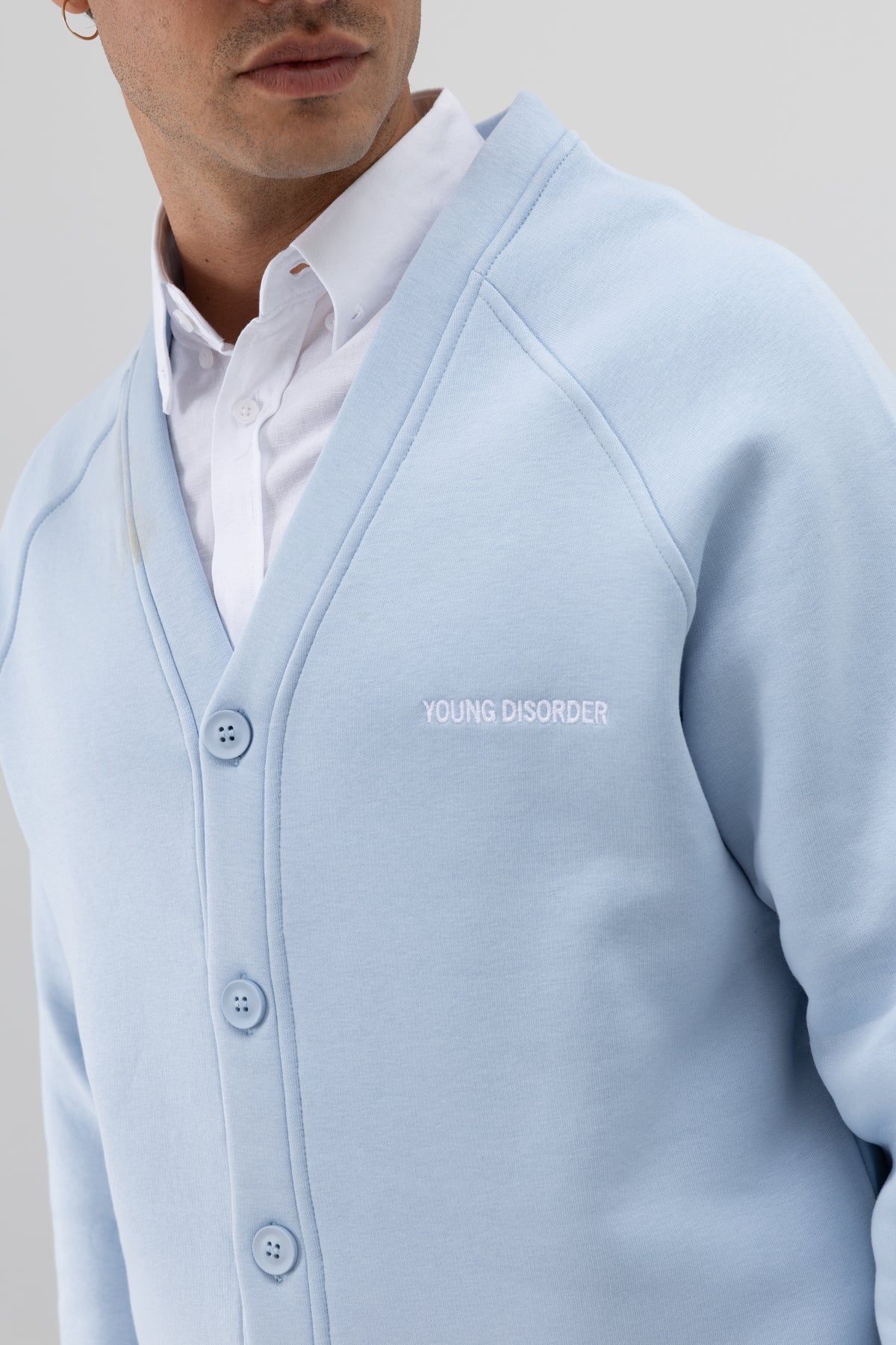 Oversize Düğmeli Sweatshirt Bebe Mavi