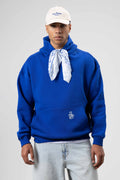 Oversize Fular Detaylı Kapüşonlu Sweatshirt Saks