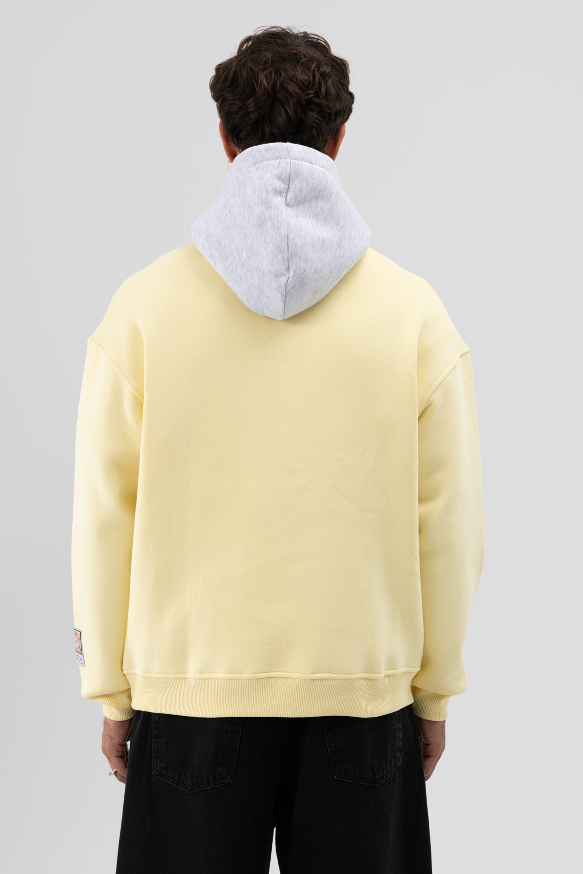 Çift Renk Baskılı Oversize Sweatshirt Sarı