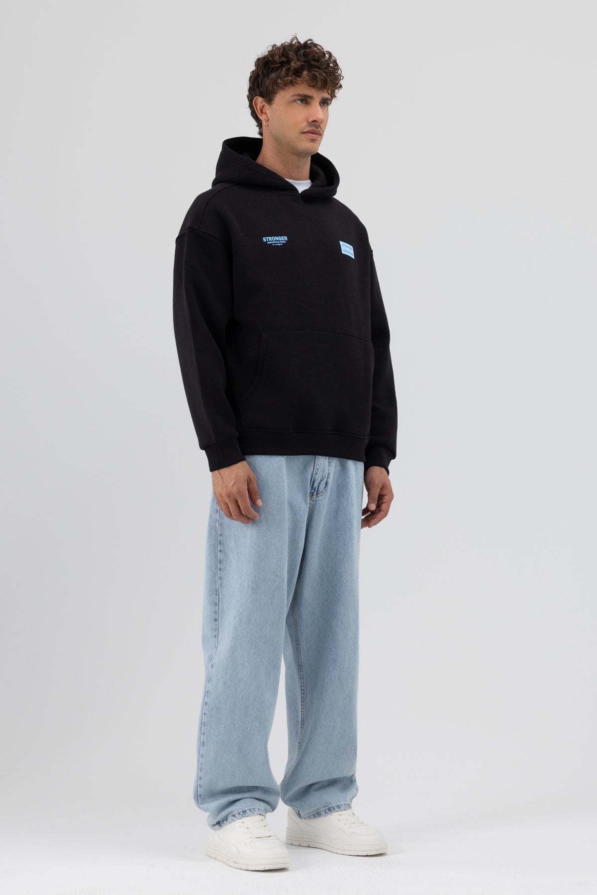 Oversize Arka Baskılı Sweatshirt Siyah