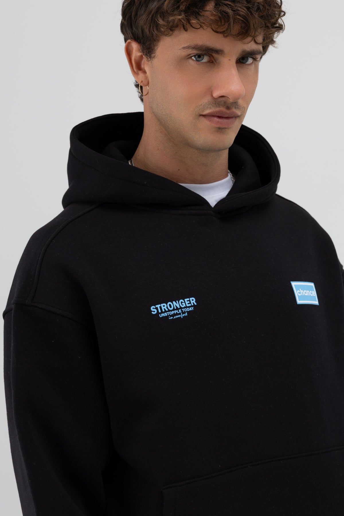Oversize Arka Baskılı Sweatshirt Siyah