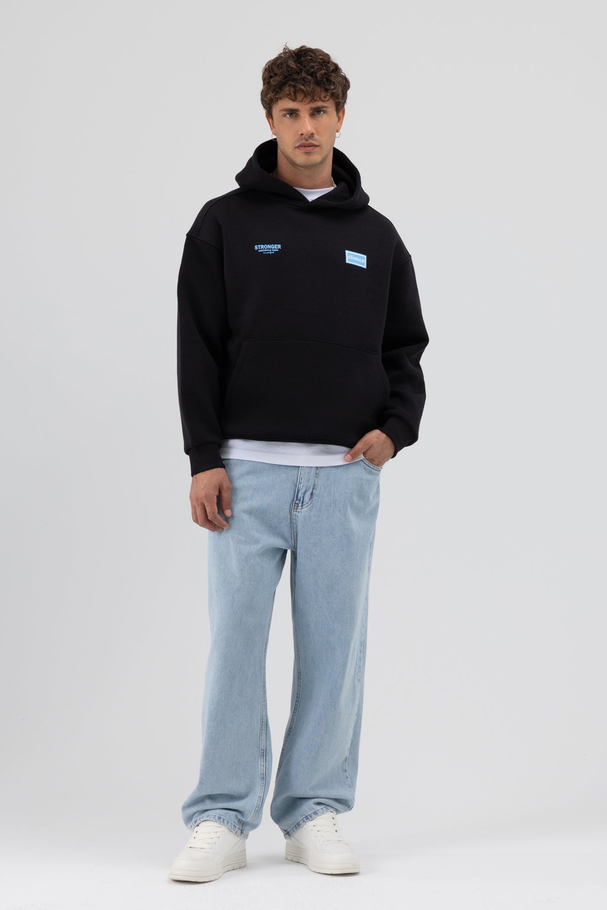 Oversize Arka Baskılı Sweatshirt Siyah