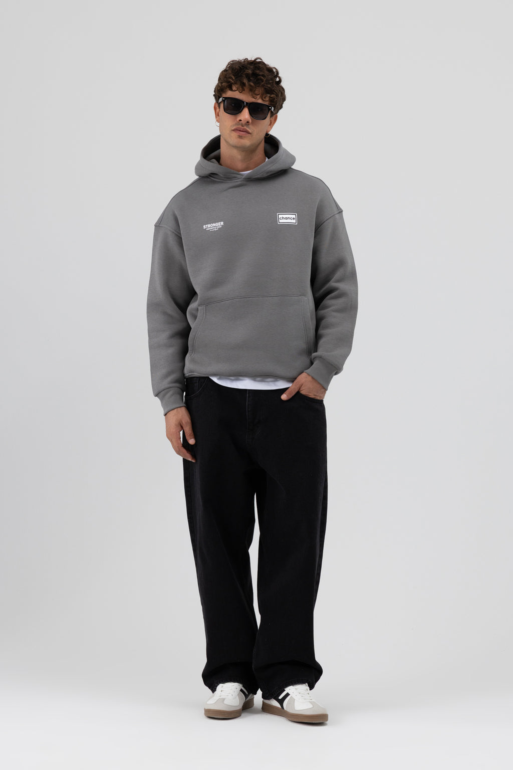 Oversize Arka Baskılı Sweatshirt Füme