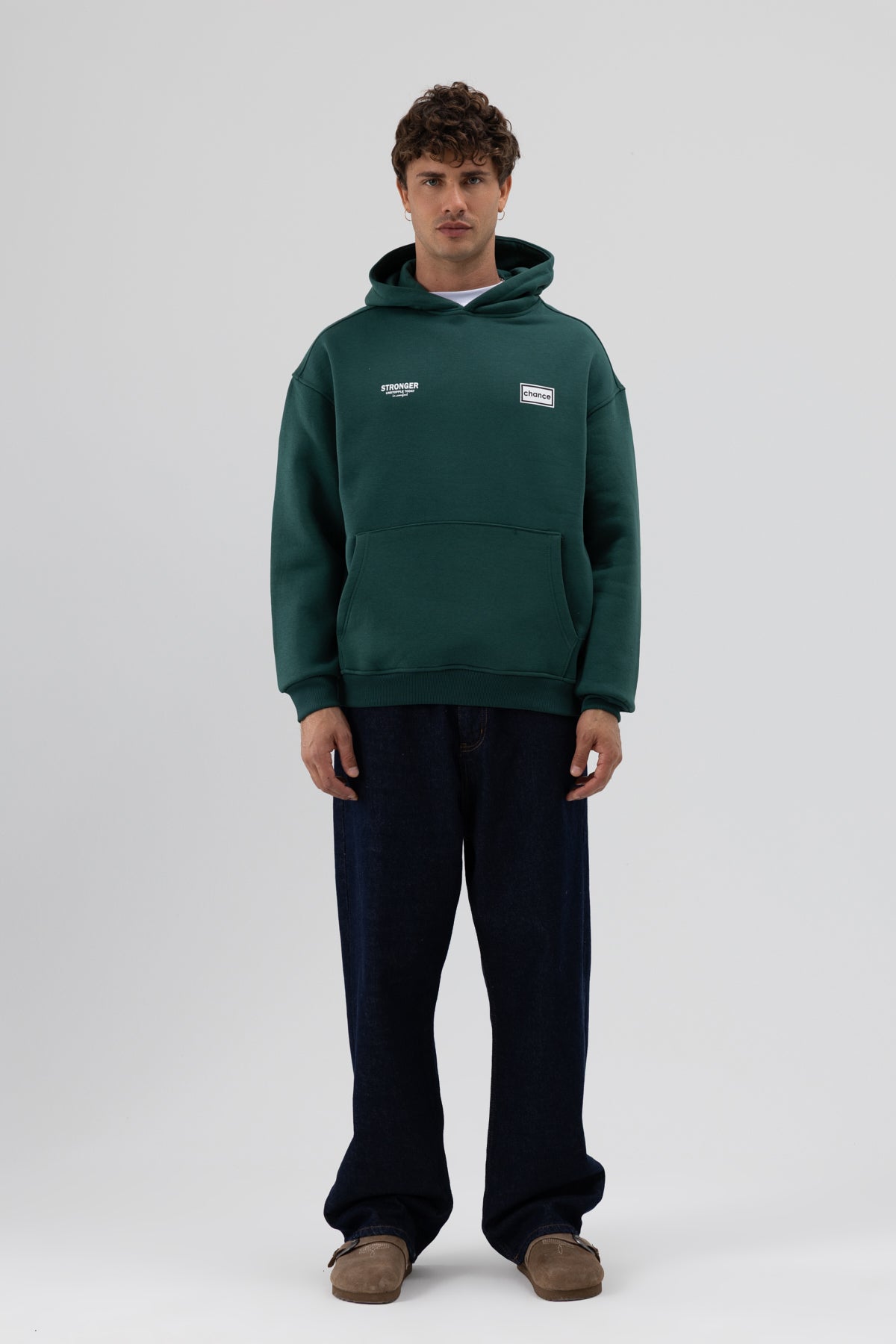 Oversize Arka Baskılı Sweatshirt Nefti