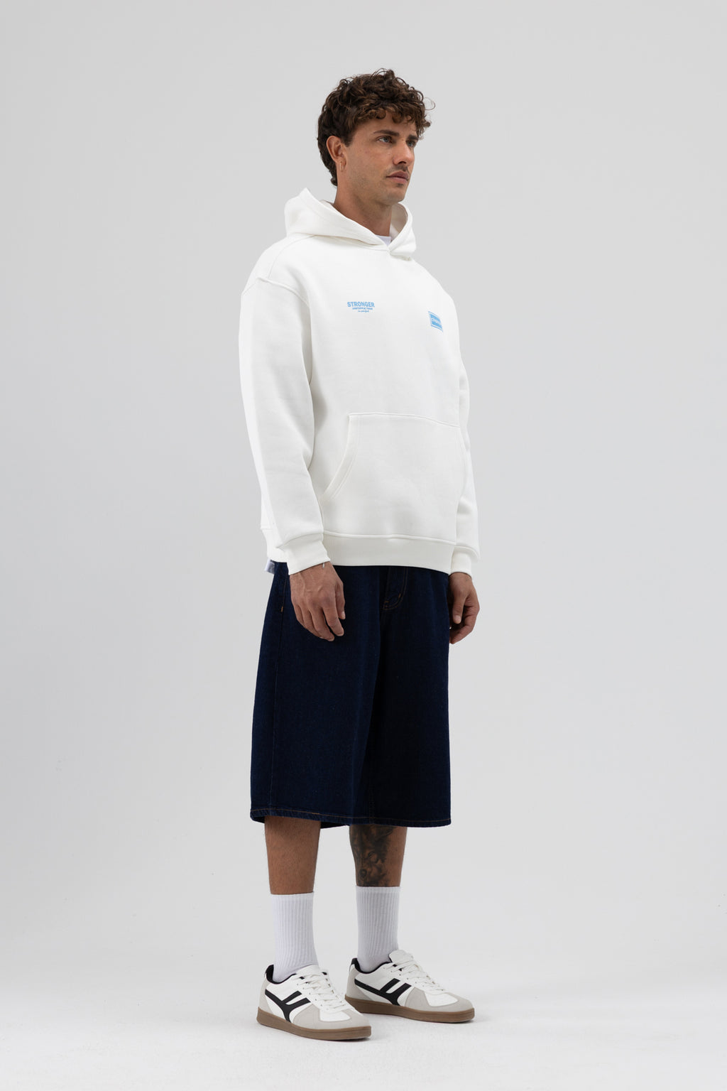 Oversize Arka Baskılı Sweatshirt Ekru
