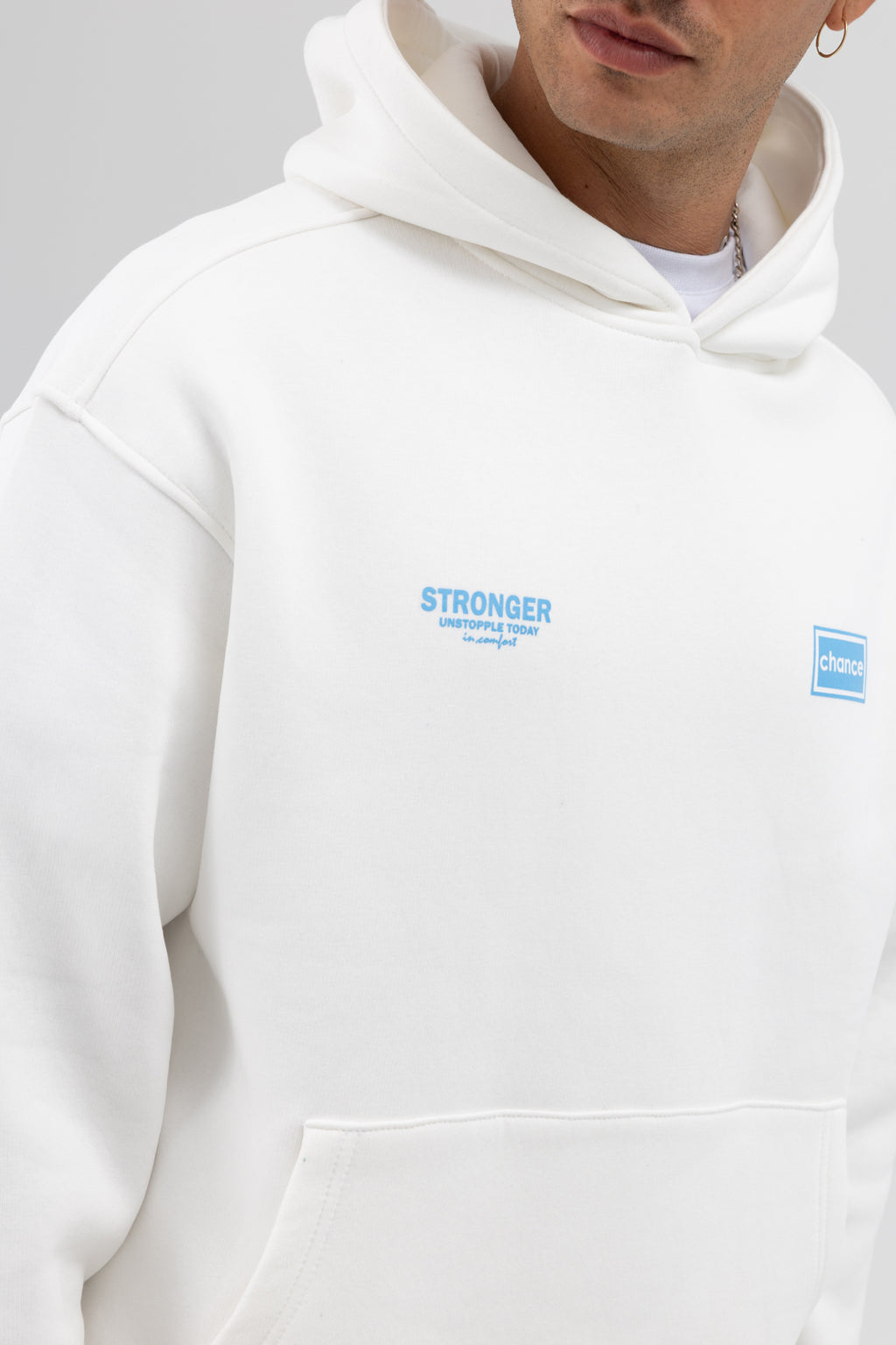 Oversize Arka Baskılı Sweatshirt Ekru