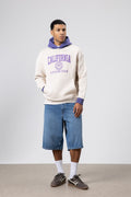 Çift Renk Baskılı Oversize Sweatshirt Taş