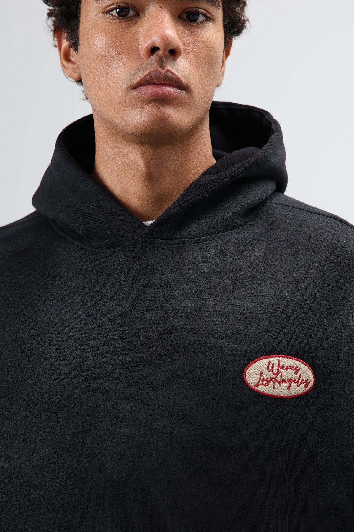 Oversize Baskılı Kapüşonlu Sweatshirt Siyah