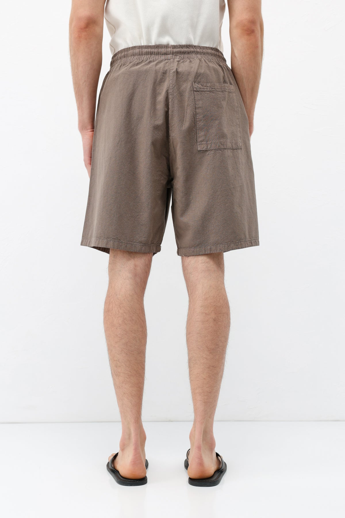 Oversize Keten Şort Vizon