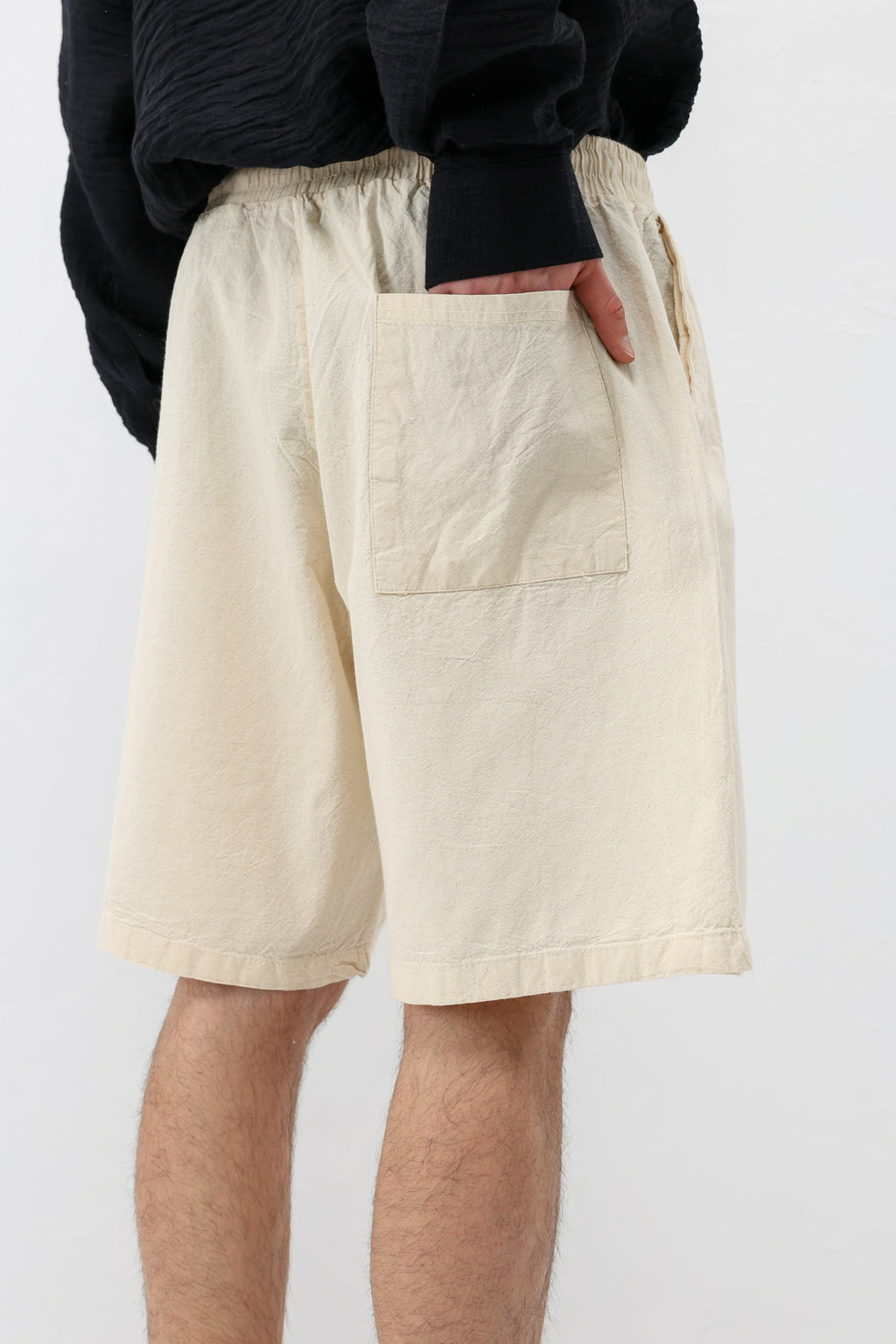 Oversize Keten Şort Natural