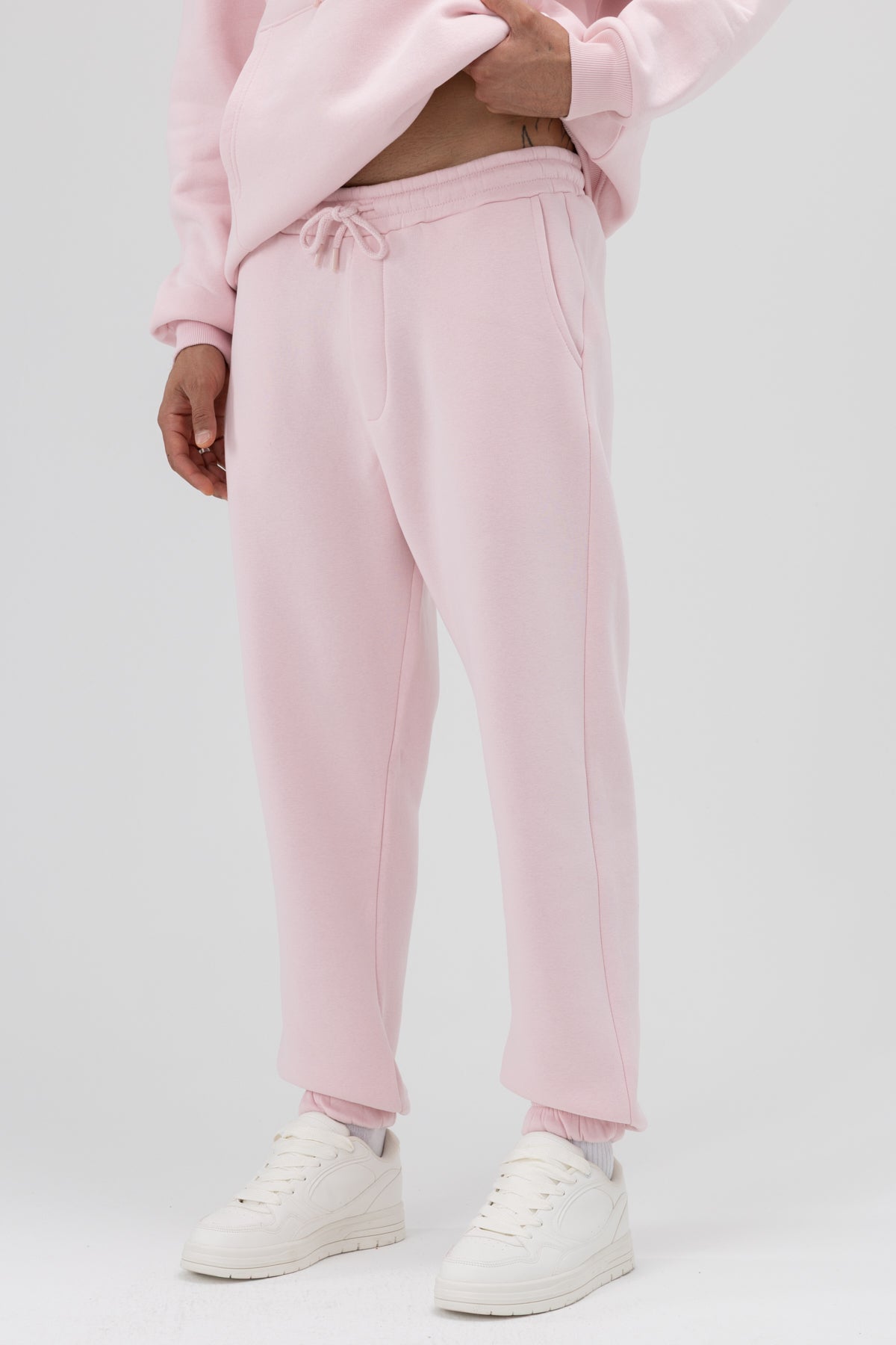Basic Paça Lastikli Eşofman Alt Pembe