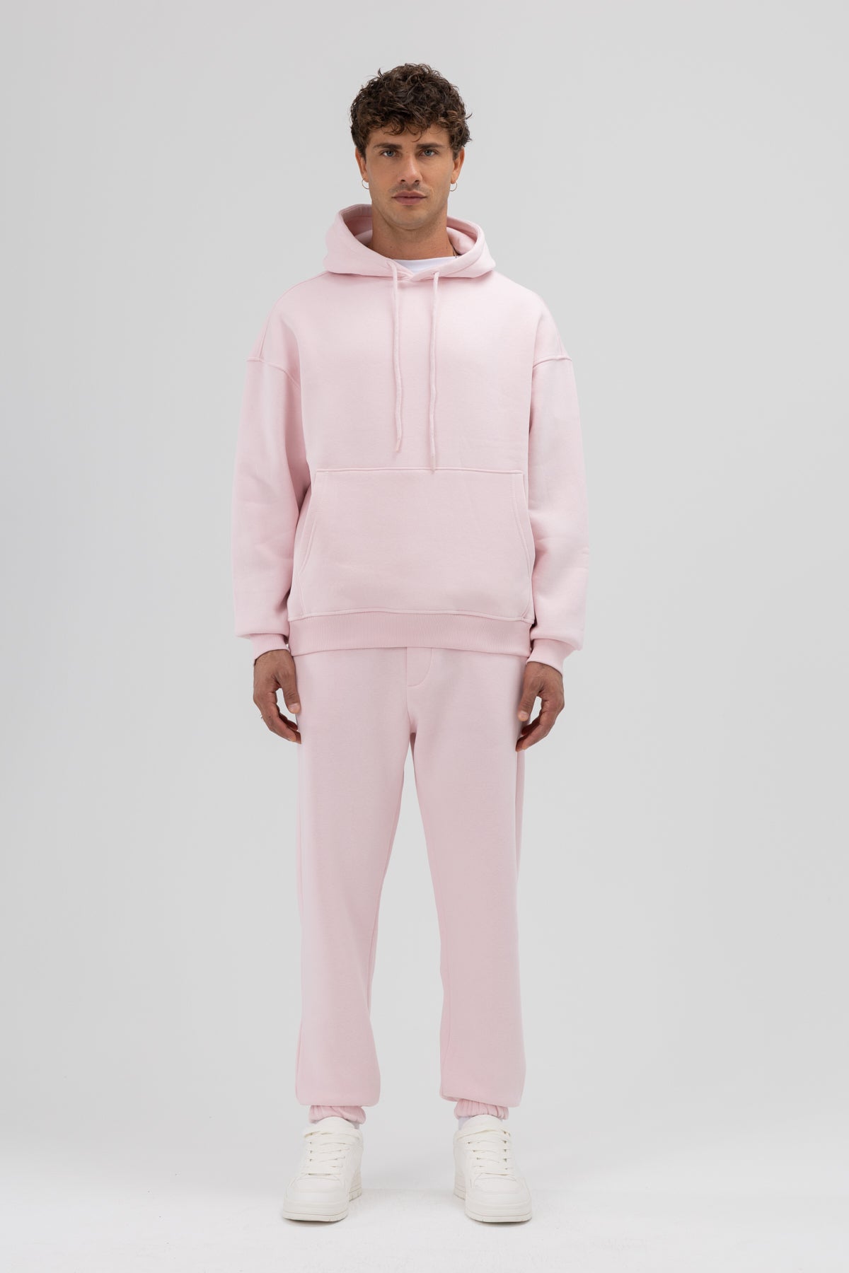 Basic Paça Lastikli Eşofman Alt Pembe