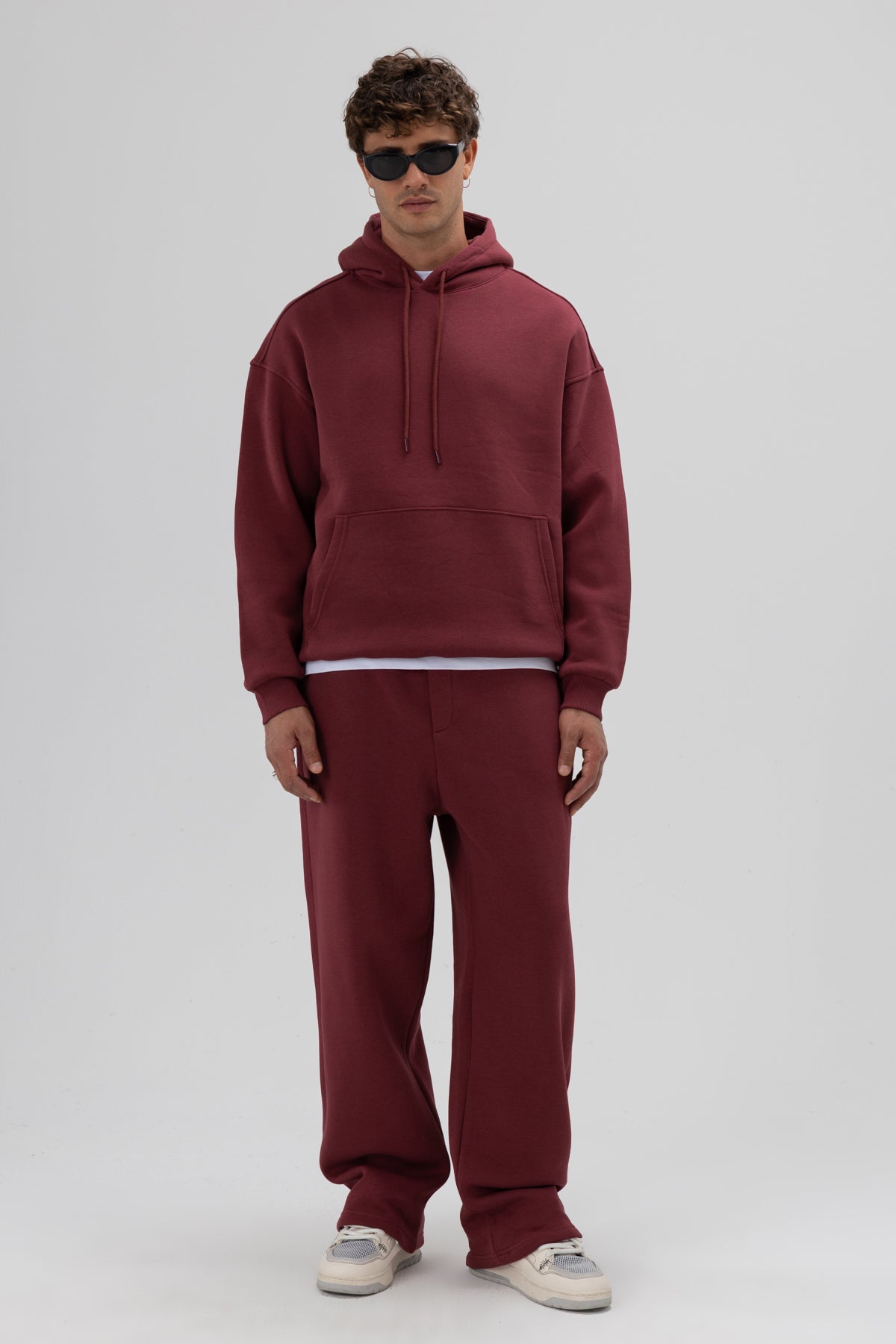 Basic Baggy Eşofman Alt Bordo