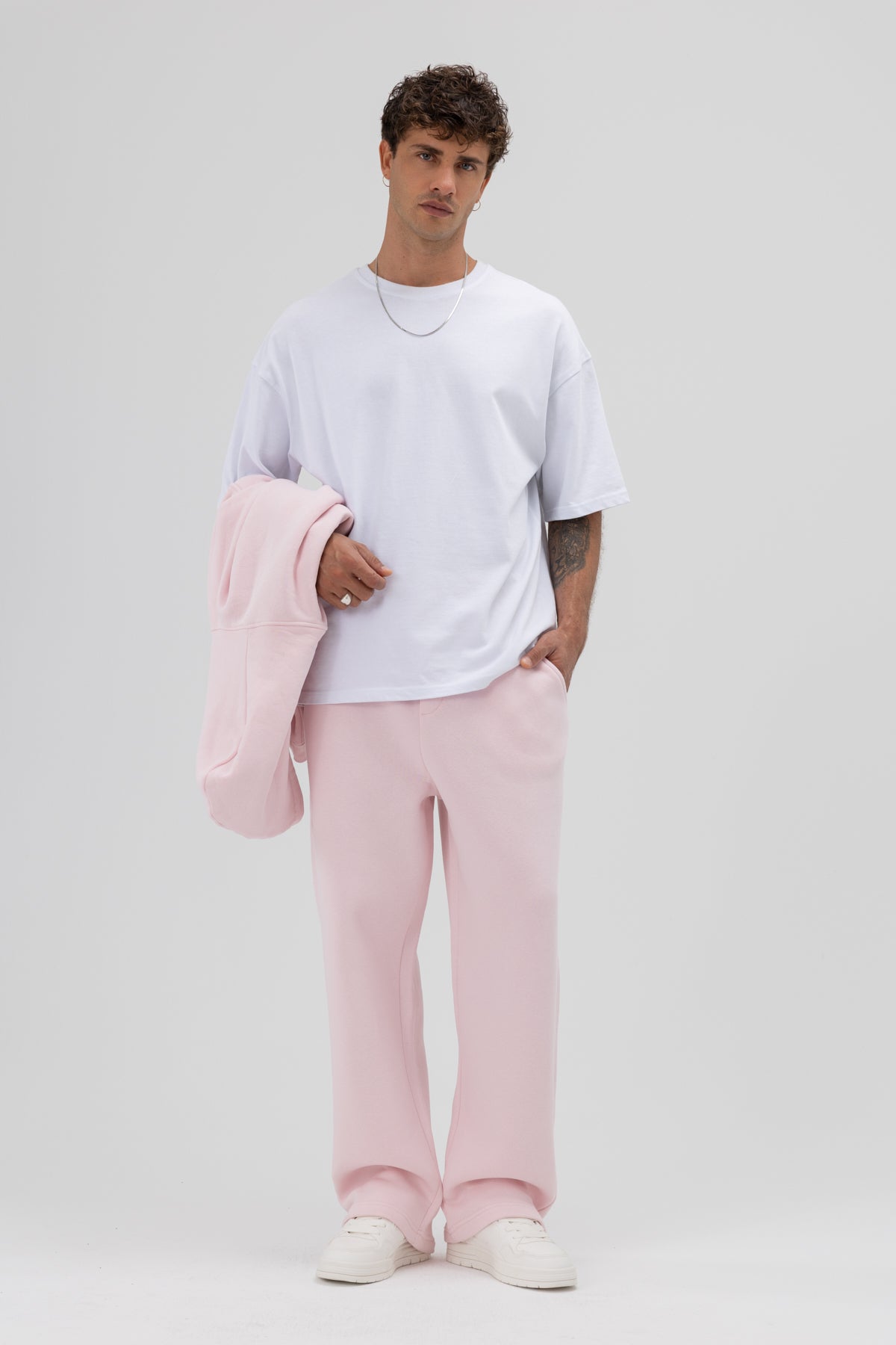 Basic Baggy Eşofman Alt Pembe