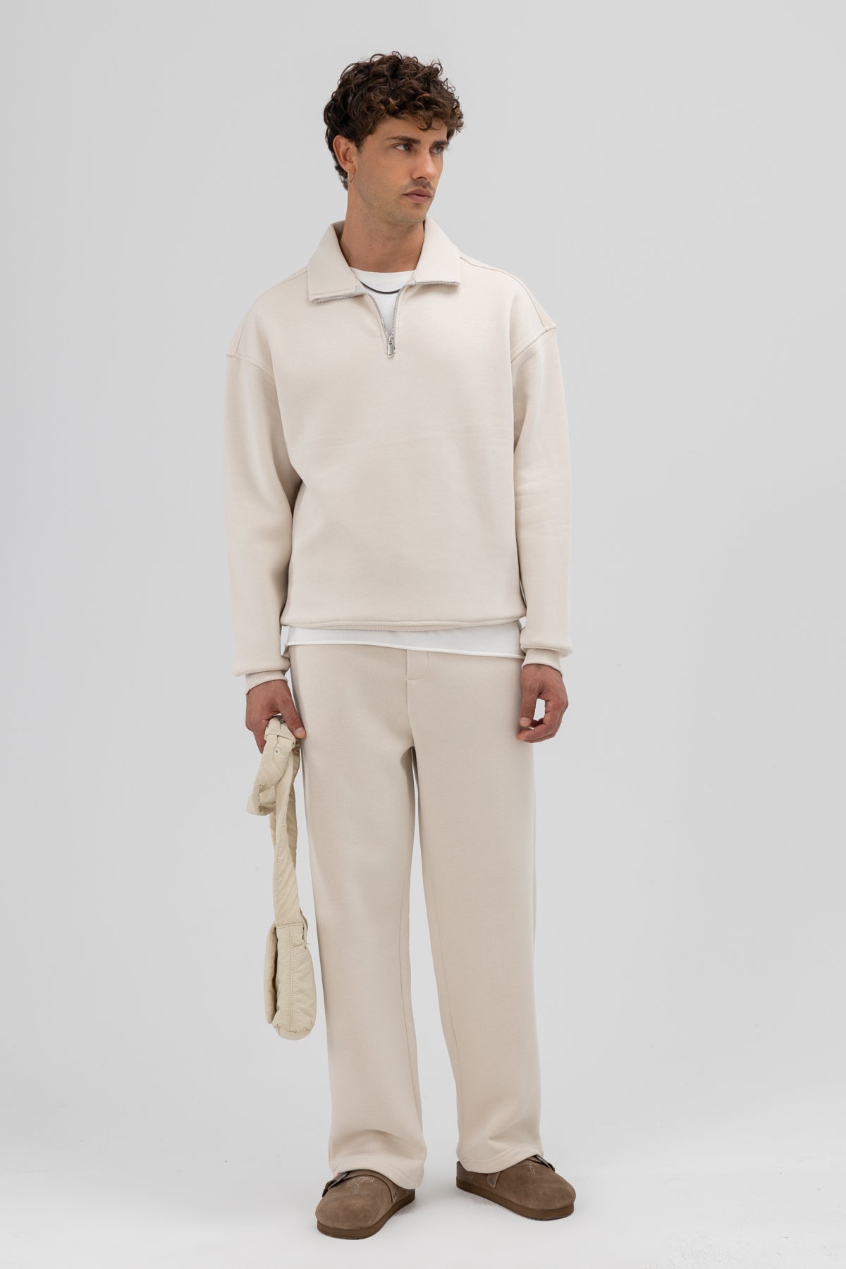 Basic Baggy Eşofman Alt Taş