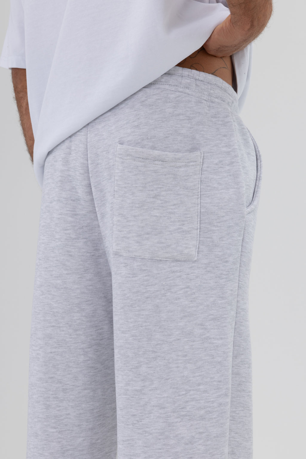 Basic Baggy Eşofman Alt Kar Melanj