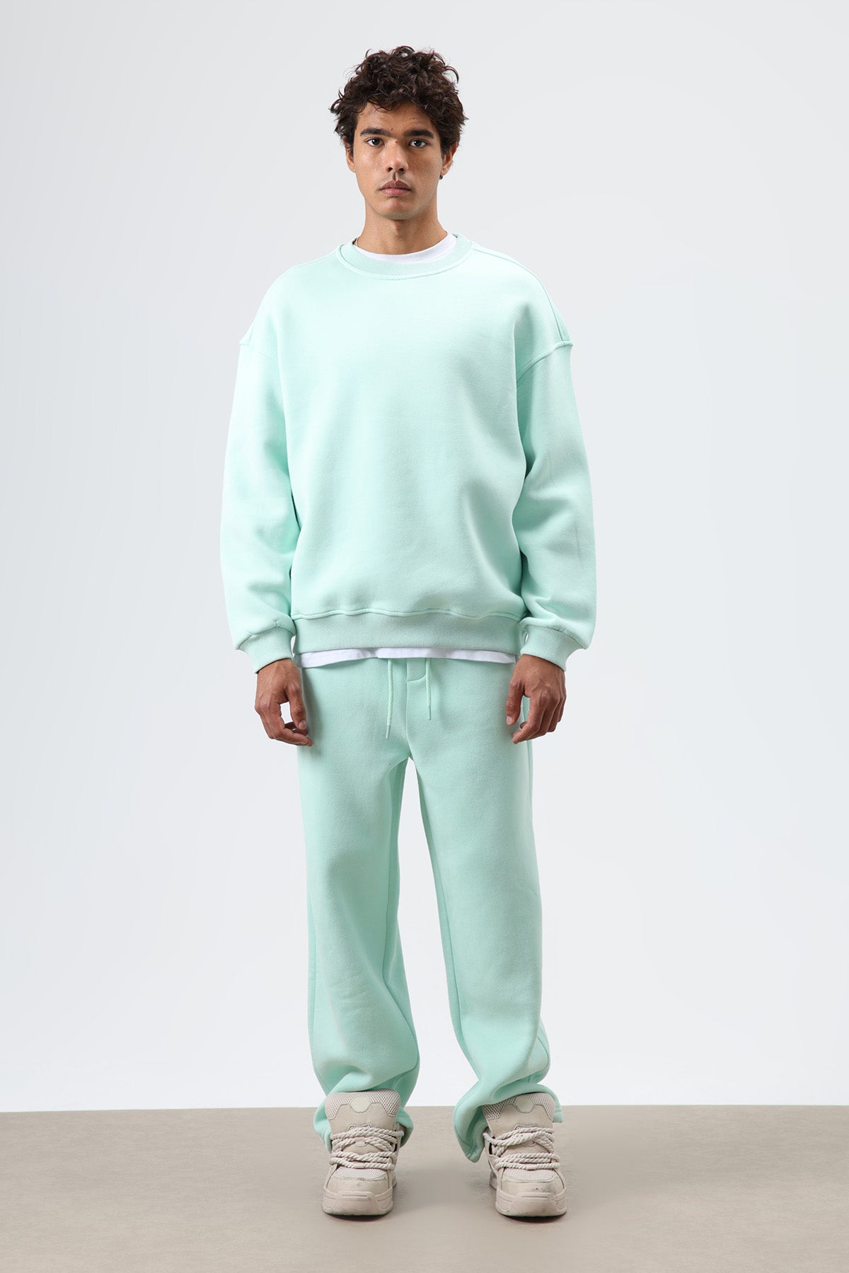 Yıkamalı Baggy Eşofman Alt Mint