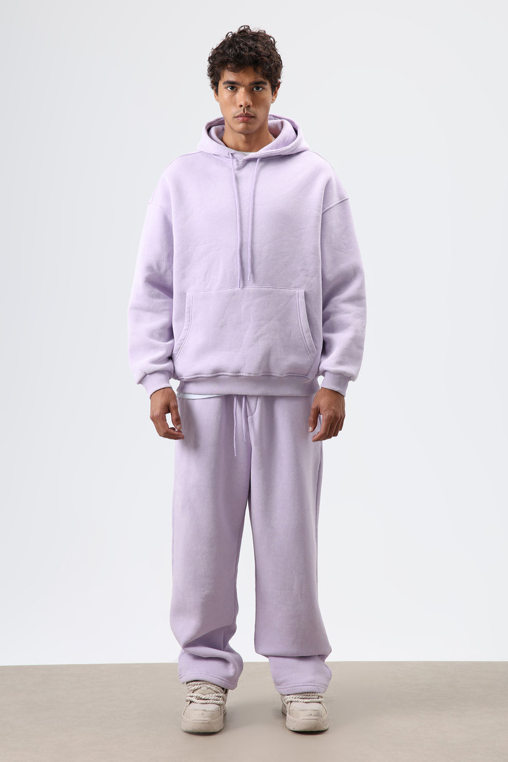Yıkamalı Baggy Eşofman Alt Lila