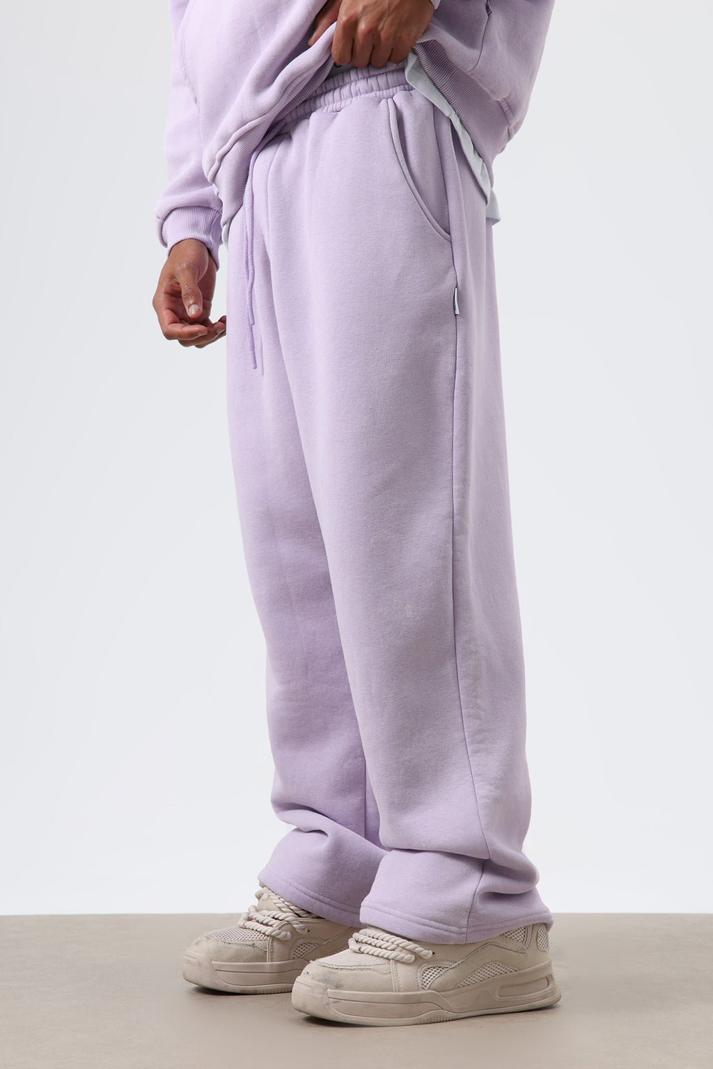Yıkamalı Baggy Eşofman Alt Lila