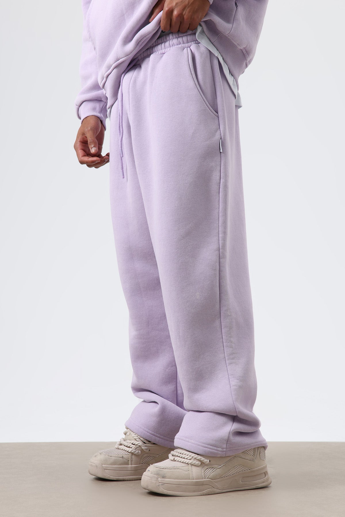 Yıkamalı Baggy Eşofman Alt Lila