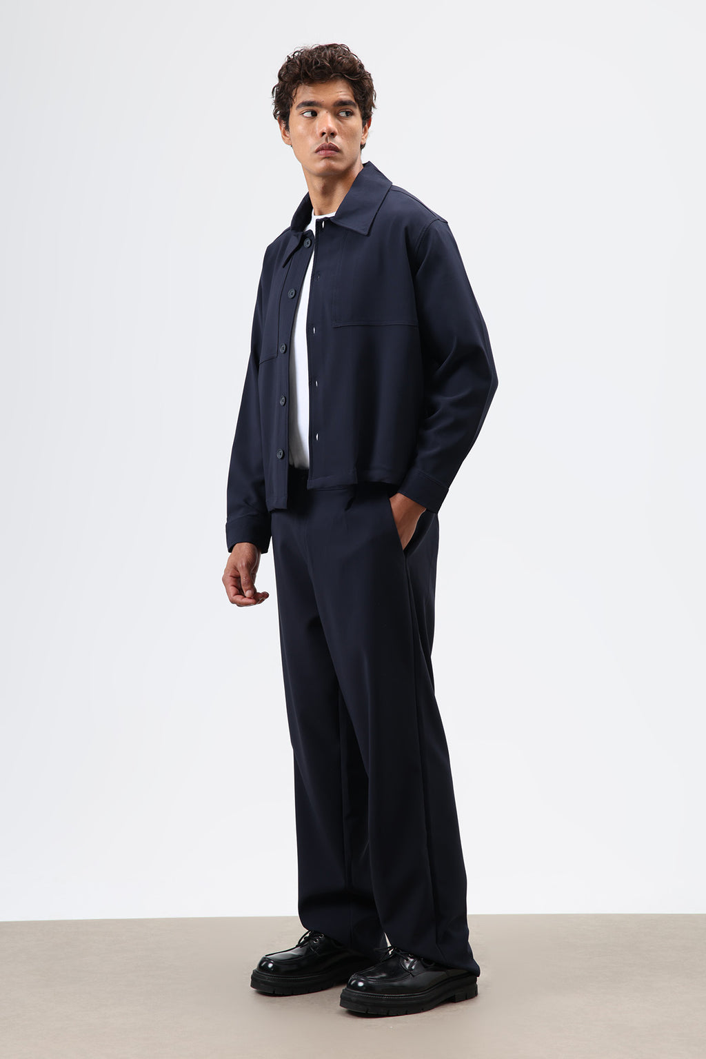 Baggy Fit Kumaş Pantolon Lacivert