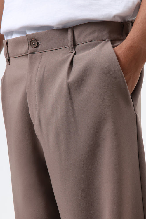 Baggy Fit Kumaş Pantolon Vizon