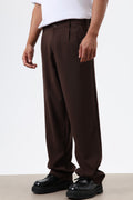Baggy Fit Kumaş Pantolon Kahve